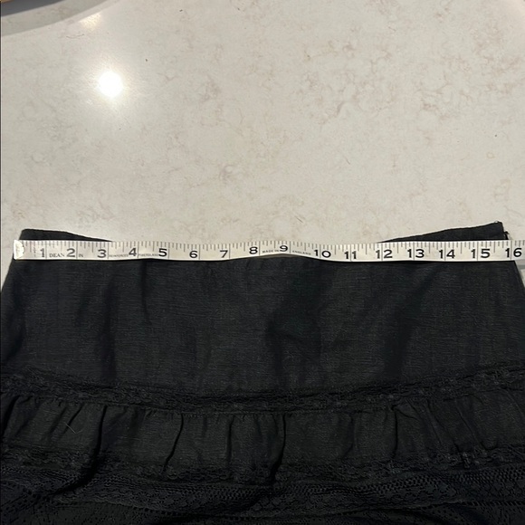 Sundance Linen Noonday To Nightfall Black Lace Midi Skirt - Picture 5 of 6